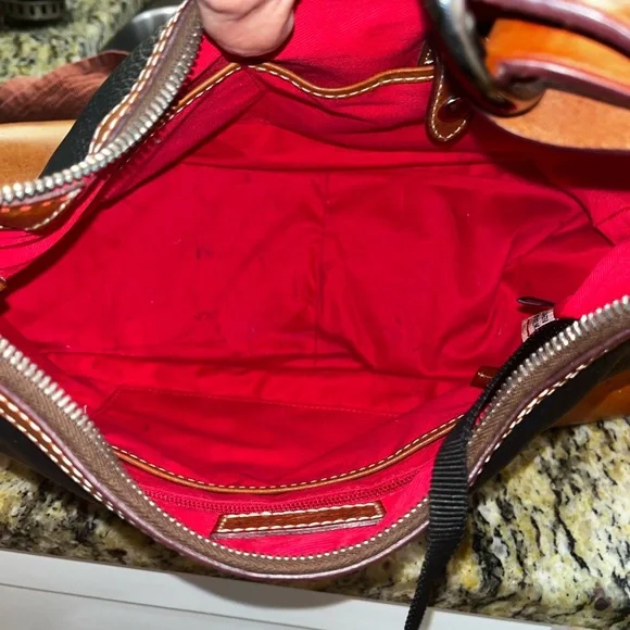 Dooney & Bourke Black and Brown Hobo Bag - Picture 6 of 8